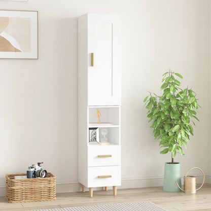 vidaXL Highboard Weiß 35x34x180 cm Holzwerkstoff