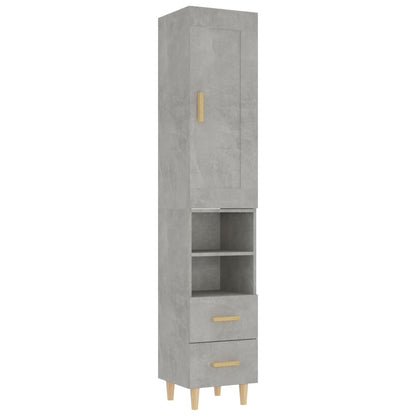 vidaXL Highboard Betongrau 35x34x180 cm Holzwerkstoff
