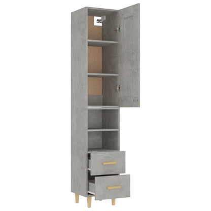 vidaXL Highboard Betongrau 35x34x180 cm Holzwerkstoff