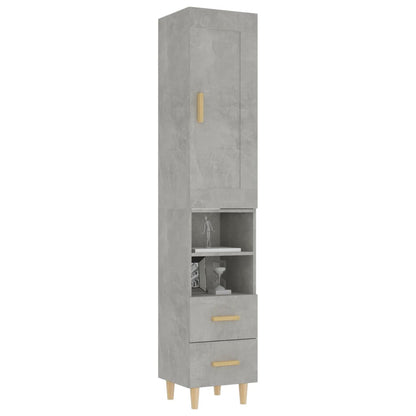 vidaXL Highboard Betongrau 35x34x180 cm Holzwerkstoff