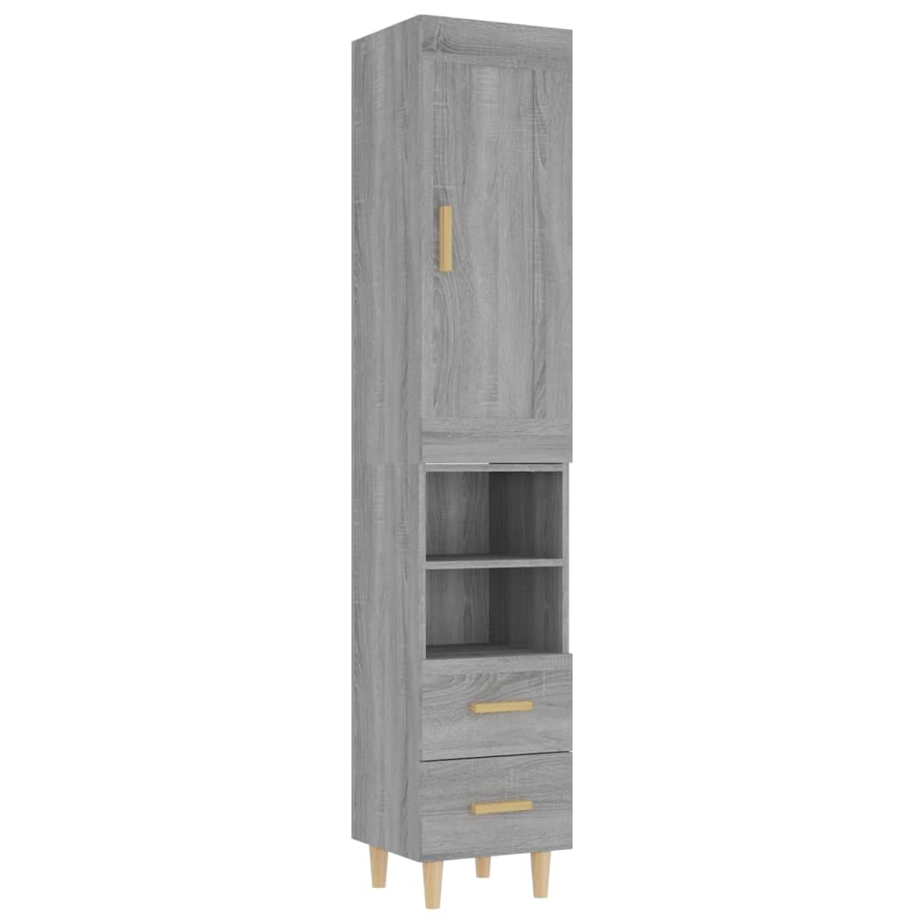 vidaXL Highboard Grau Sonoma 35x34x180 cm Holzwerkstoff