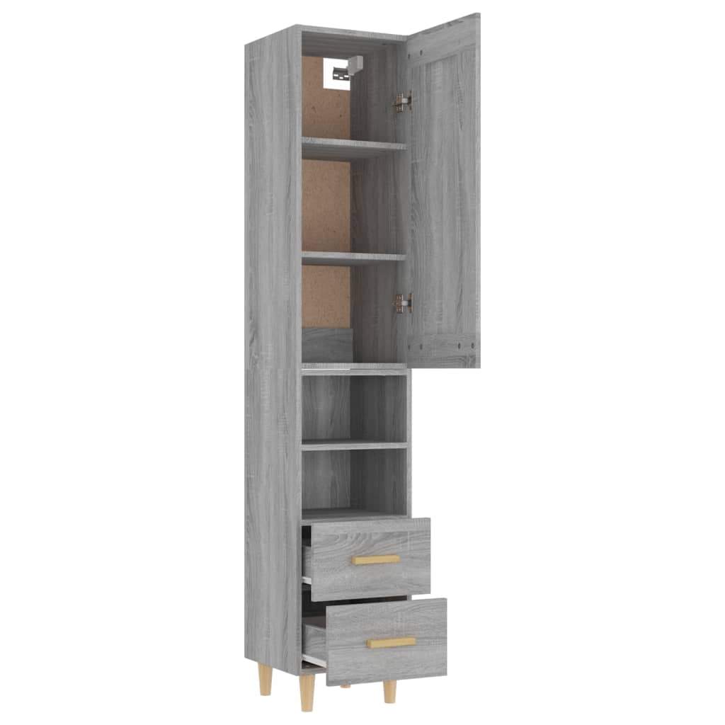 vidaXL Highboard Grau Sonoma 35x34x180 cm Holzwerkstoff
