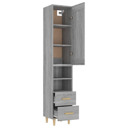 vidaXL Highboard Grau Sonoma 35x34x180 cm Holzwerkstoff