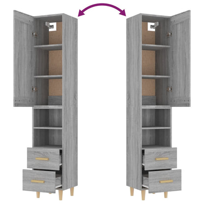 vidaXL Highboard Grau Sonoma 35x34x180 cm Holzwerkstoff