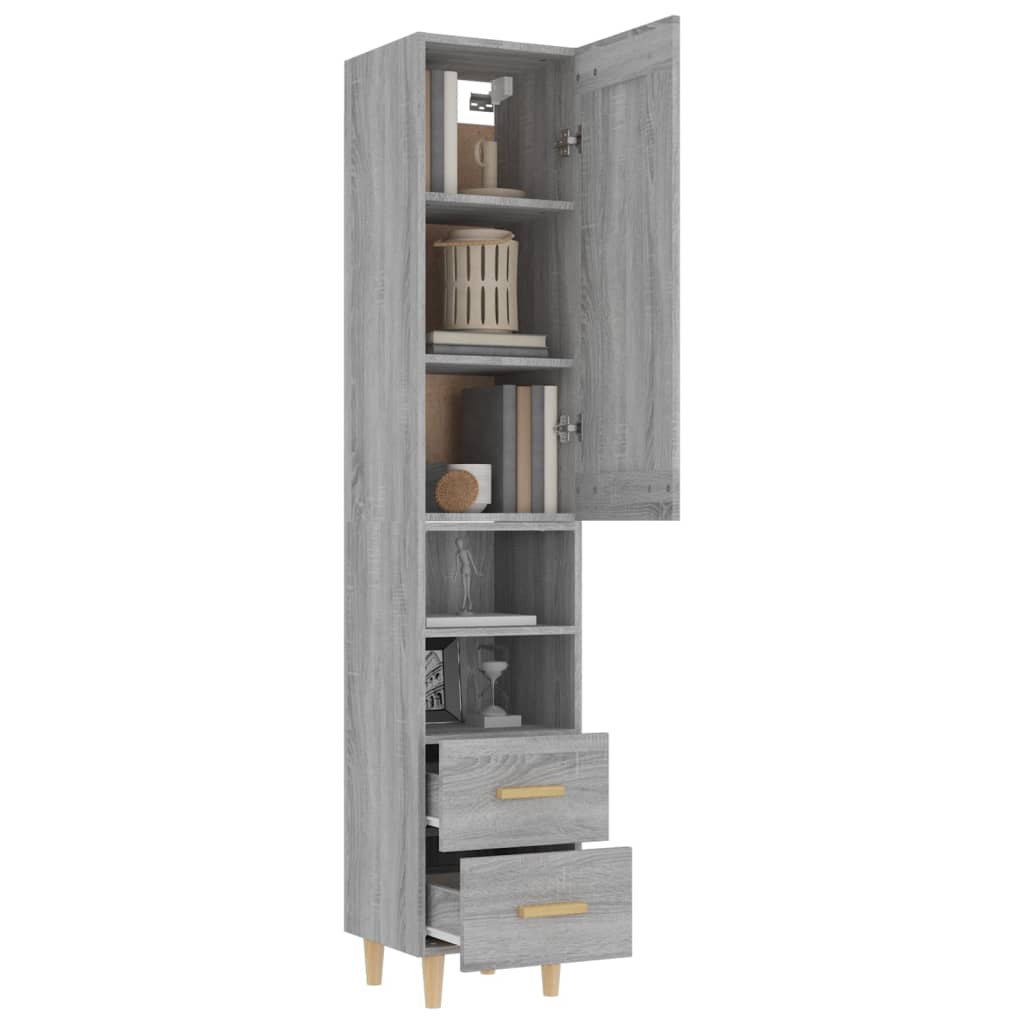 vidaXL Highboard Grau Sonoma 35x34x180 cm Holzwerkstoff