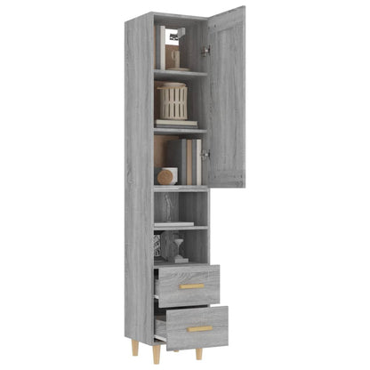 vidaXL Highboard Grau Sonoma 35x34x180 cm Holzwerkstoff