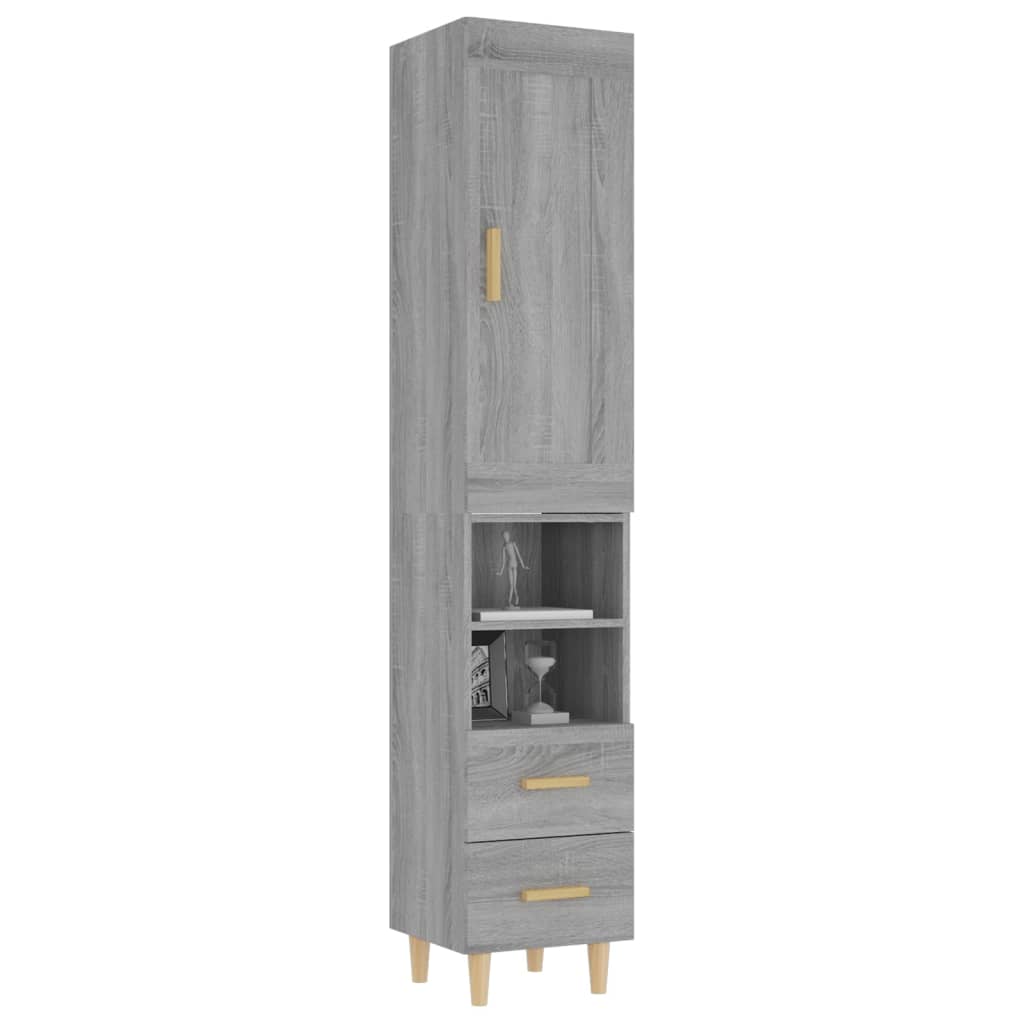 vidaXL Highboard Grau Sonoma 35x34x180 cm Holzwerkstoff