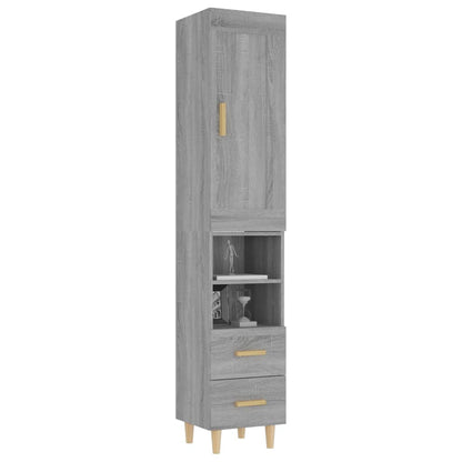 vidaXL Highboard Grau Sonoma 35x34x180 cm Holzwerkstoff