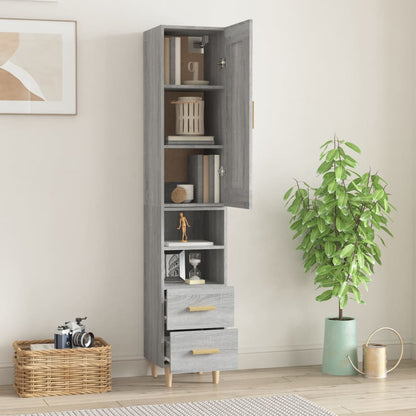 vidaXL Highboard Grau Sonoma 35x34x180 cm Holzwerkstoff