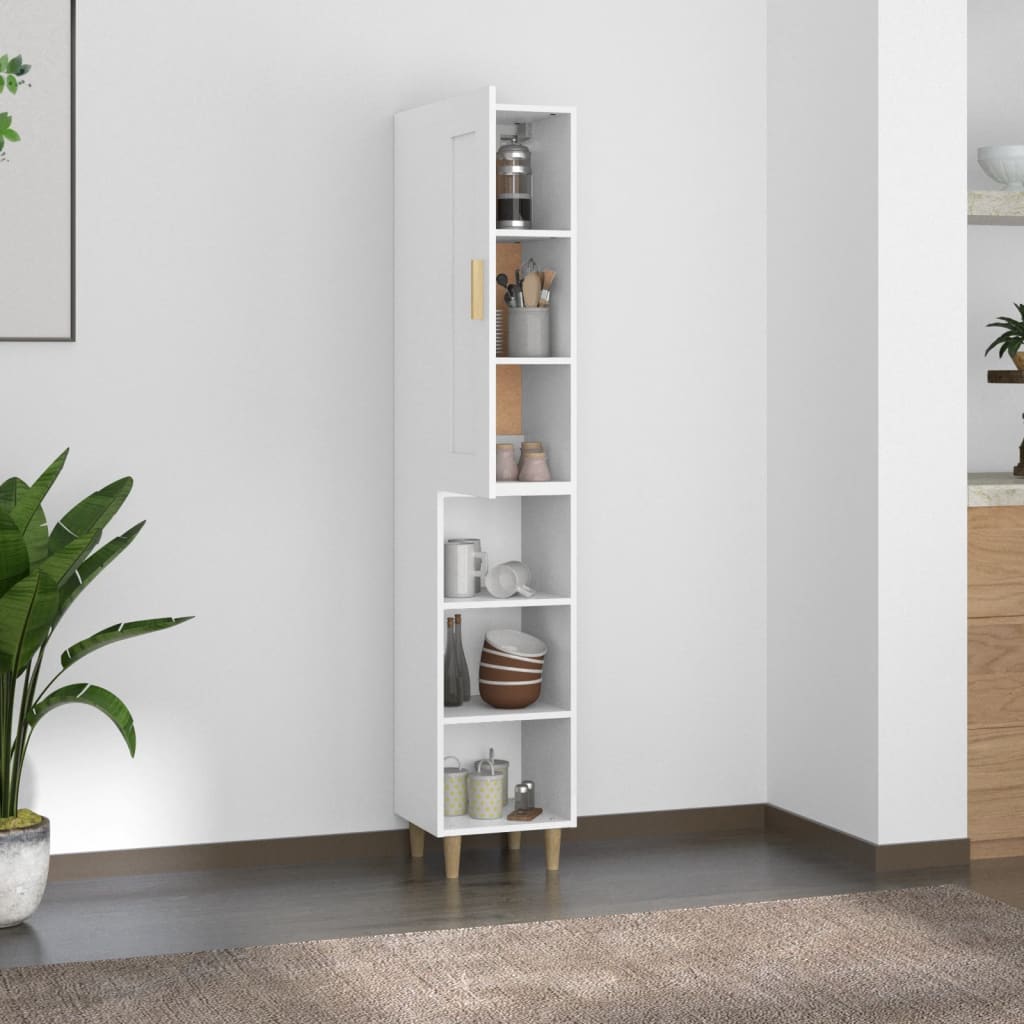 vidaXL Highboard Weiß 35x34x180 cm Holzwerkstoff