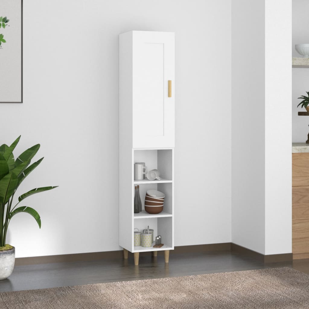 vidaXL Highboard Weiß 35x34x180 cm Holzwerkstoff
