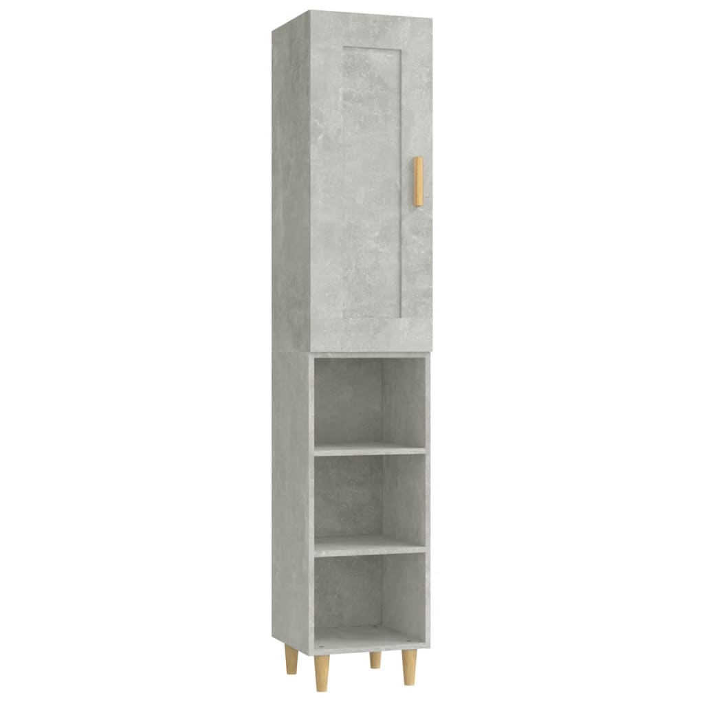 vidaXL Highboard Betongrau 35x34x180 cm Holzwerkstoff
