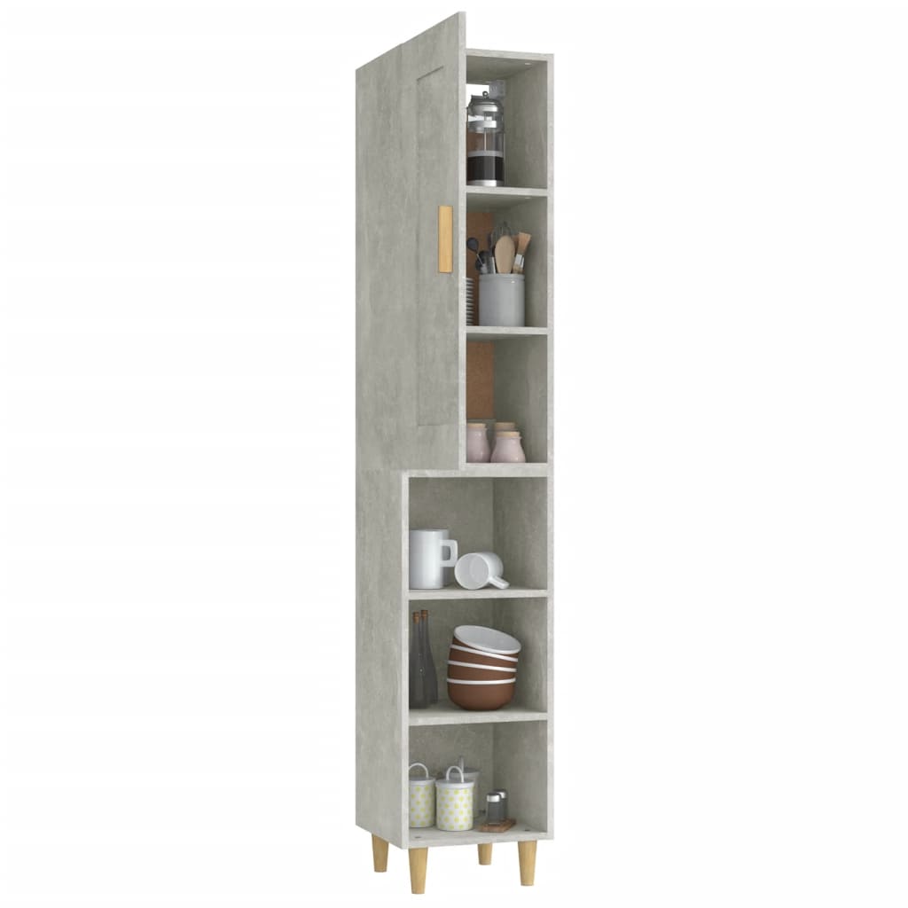 vidaXL Highboard Betongrau 35x34x180 cm Holzwerkstoff