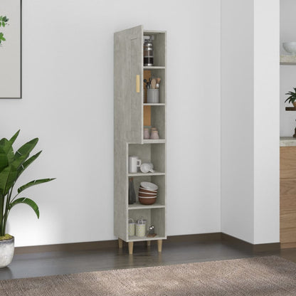 vidaXL Highboard Betongrau 35x34x180 cm Holzwerkstoff
