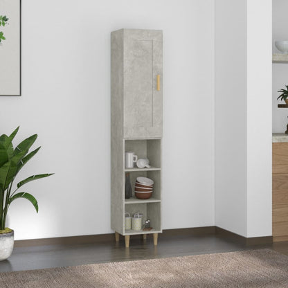 vidaXL Highboard Betongrau 35x34x180 cm Holzwerkstoff