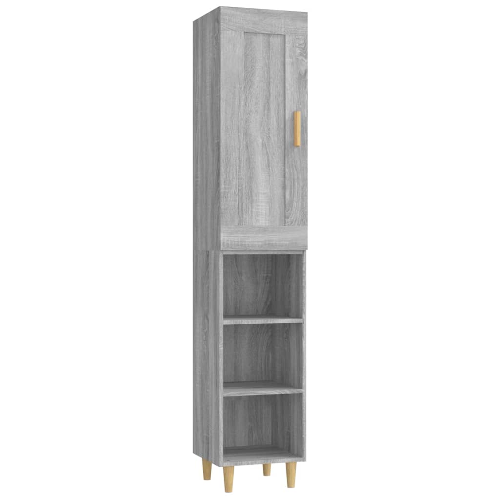 vidaXL Highboard Grau Sonoma 35x34x180 cm Holzwerkstoff