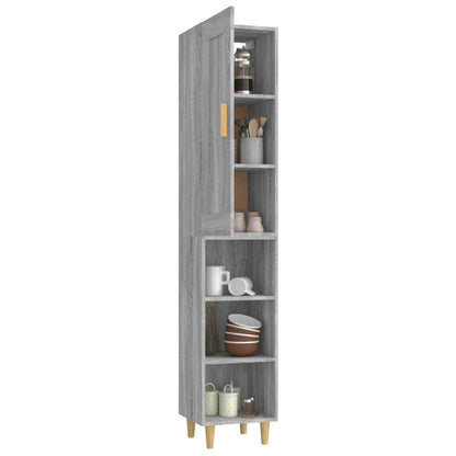 vidaXL Highboard Grau Sonoma 35x34x180 cm Holzwerkstoff
