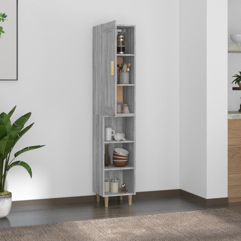 vidaXL Highboard Grau Sonoma 35x34x180 cm Holzwerkstoff