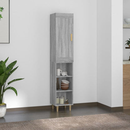 vidaXL Highboard Grau Sonoma 35x34x180 cm Holzwerkstoff