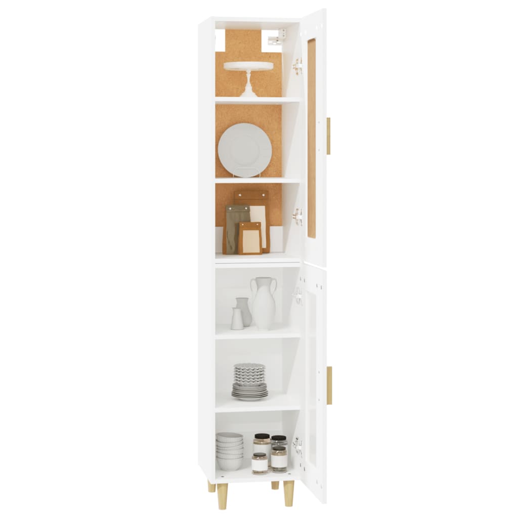 vidaXL Highboard Weiß 35x34x180 cm Holzwerkstoff