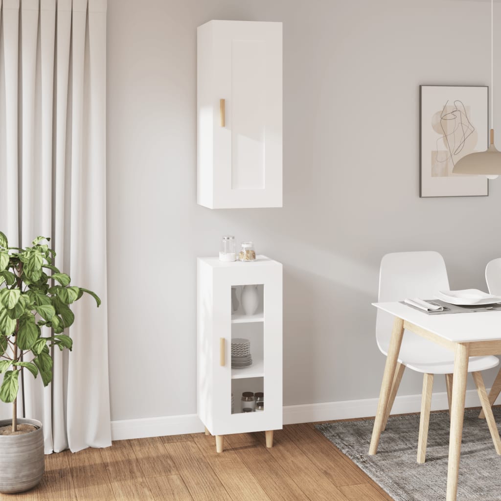 vidaXL Highboard Weiß 35x34x180 cm Holzwerkstoff