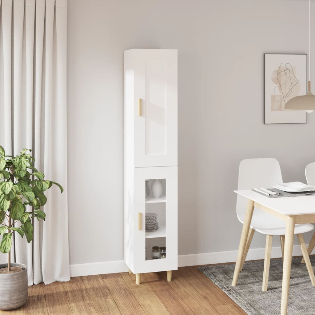 vidaXL Highboard Weiß 35x34x180 cm Holzwerkstoff