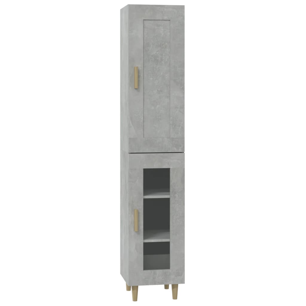 vidaXL Highboard Betongrau 35x34x180 cm Holzwerkstoff