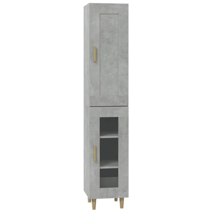 vidaXL Highboard Betongrau 35x34x180 cm Holzwerkstoff