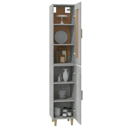 vidaXL Highboard Betongrau 35x34x180 cm Holzwerkstoff