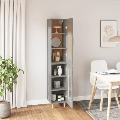 vidaXL Highboard Betongrau 35x34x180 cm Holzwerkstoff
