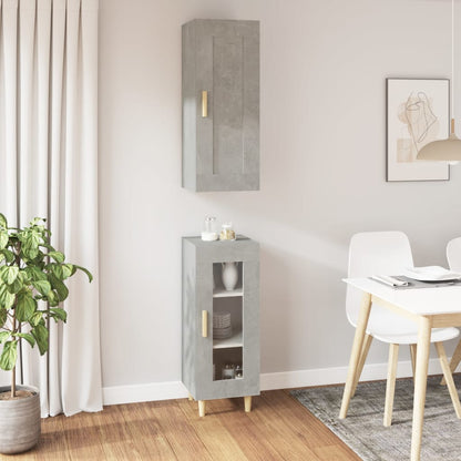 vidaXL Highboard Betongrau 35x34x180 cm Holzwerkstoff