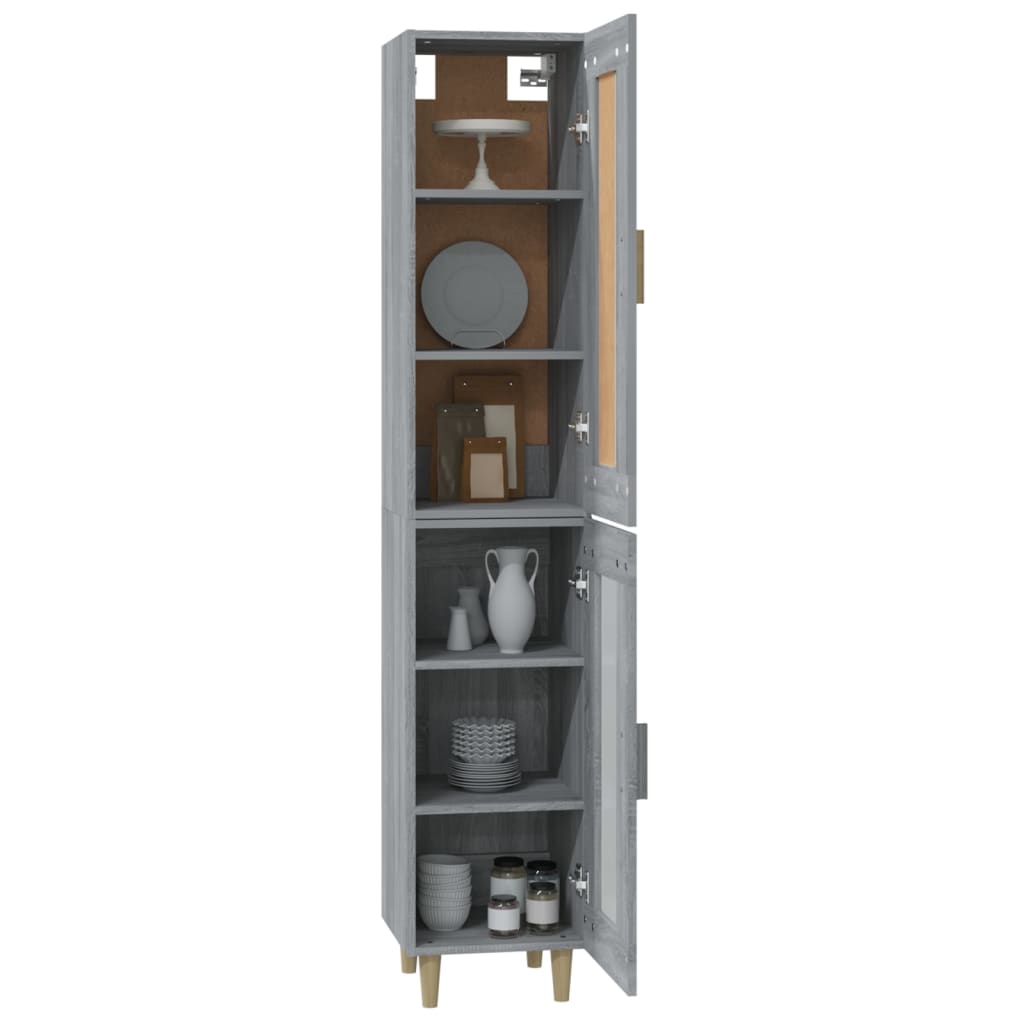 vidaXL Highboard Grau Sonoma 35x34x180 cm Holzwerkstoff
