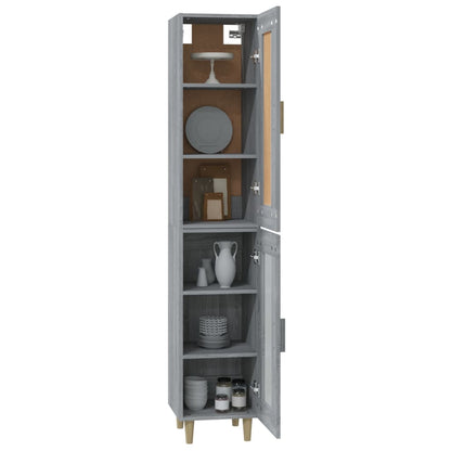 vidaXL Highboard Grau Sonoma 35x34x180 cm Holzwerkstoff