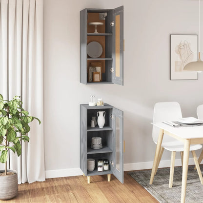 vidaXL Highboard Grau Sonoma 35x34x180 cm Holzwerkstoff