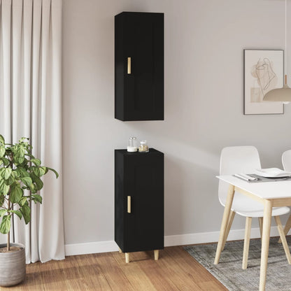 vidaXL Highboard Schwarz 35x34x180 cm Holzwerkstoff