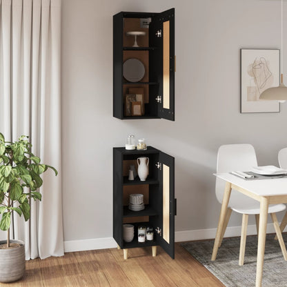 vidaXL Highboard Schwarz 35x34x180 cm Holzwerkstoff