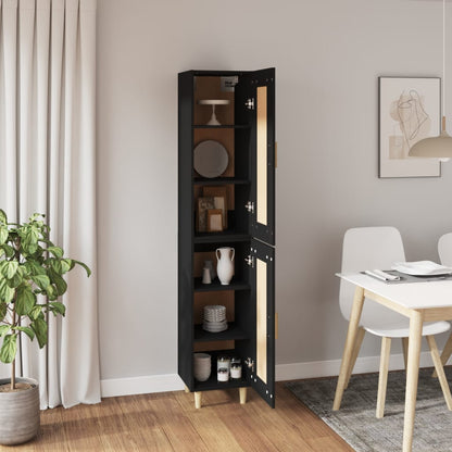 vidaXL Highboard Schwarz 35x34x180 cm Holzwerkstoff