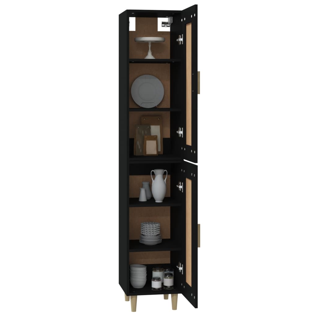 vidaXL Highboard Schwarz 35x34x180 cm Holzwerkstoff