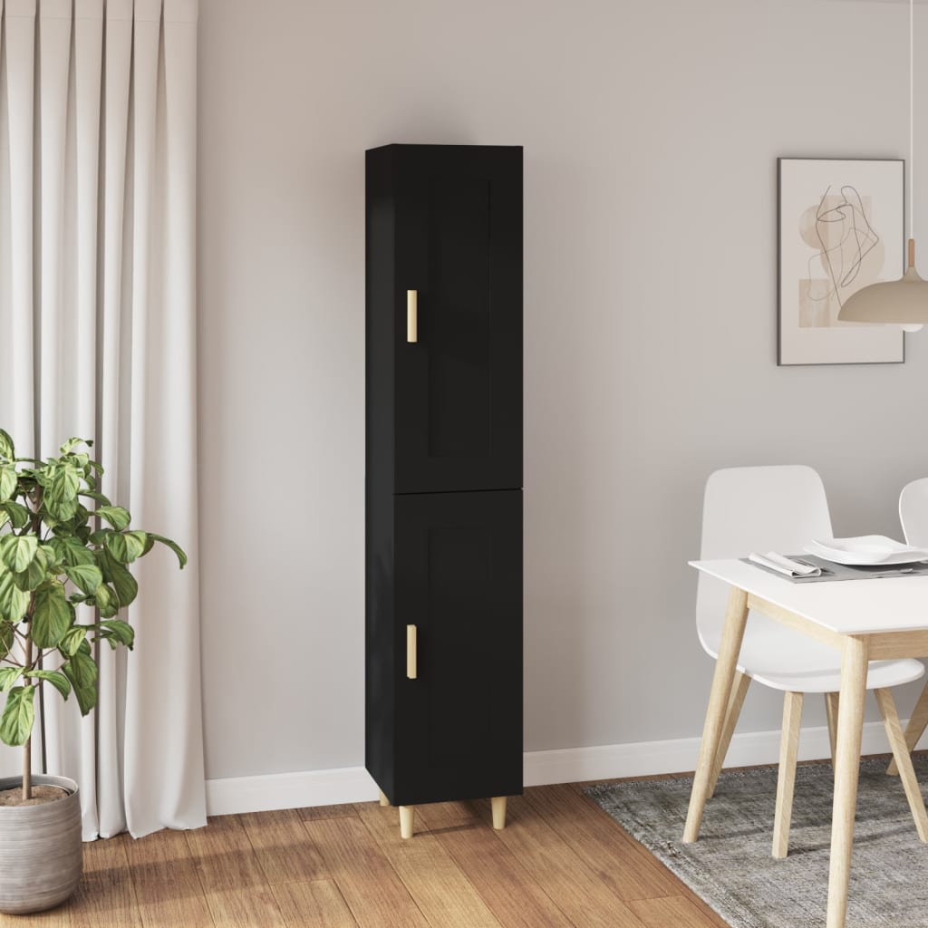 vidaXL Highboard Schwarz 35x34x180 cm Holzwerkstoff