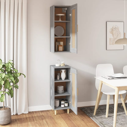 vidaXL Highboard Grau Sonoma 35x34x180 cm Holzwerkstoff