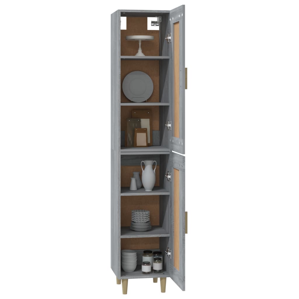 vidaXL Highboard Grau Sonoma 35x34x180 cm Holzwerkstoff