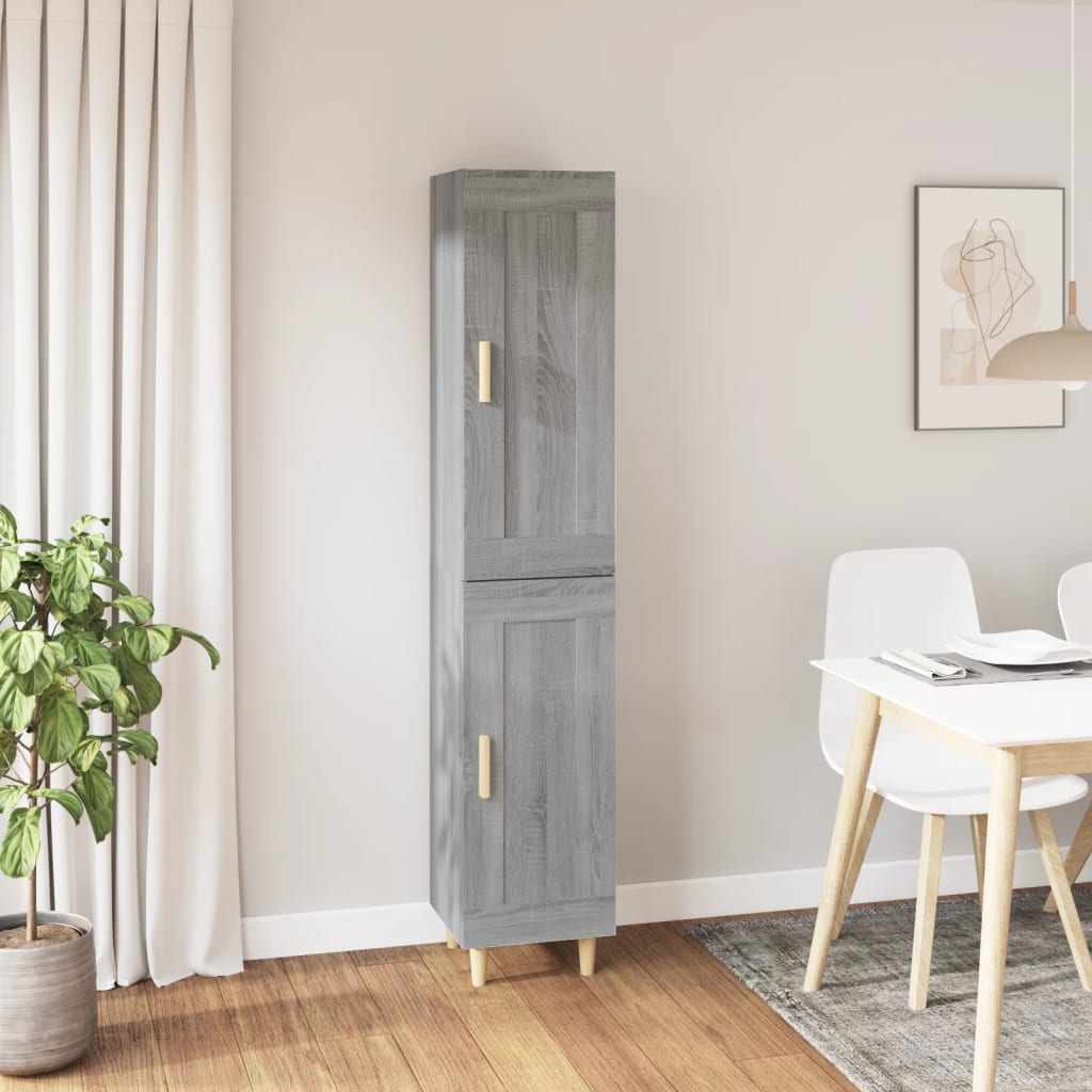 vidaXL Highboard Grau Sonoma 35x34x180 cm Holzwerkstoff