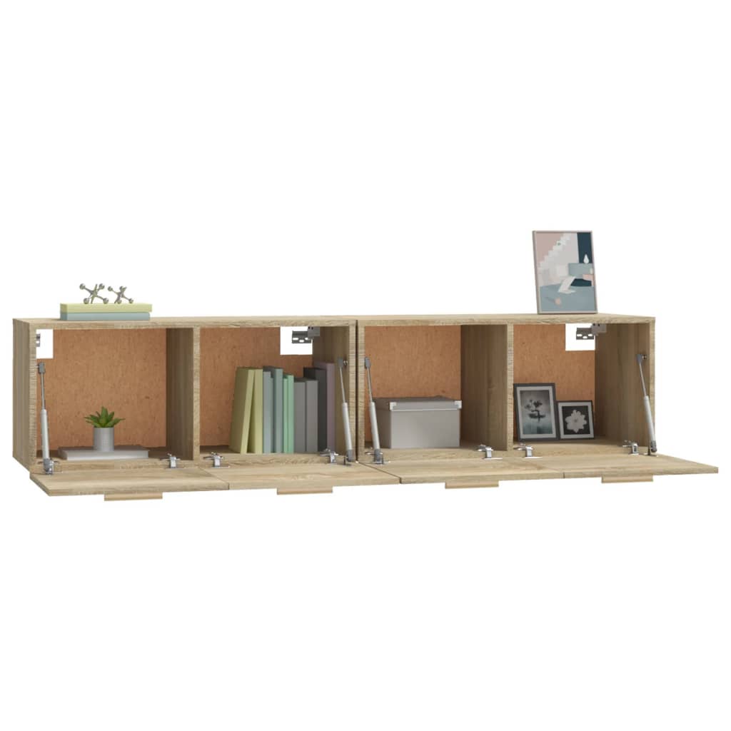 vidaXL Wandschränke 2 Stk. Sonoma-Eiche 80x35x36,5 cm Holzwerkstoff