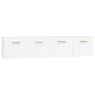 vidaXL Meubles hauts 2 pcs Blanc brillant 80x35x36,5 cm Aggloméré