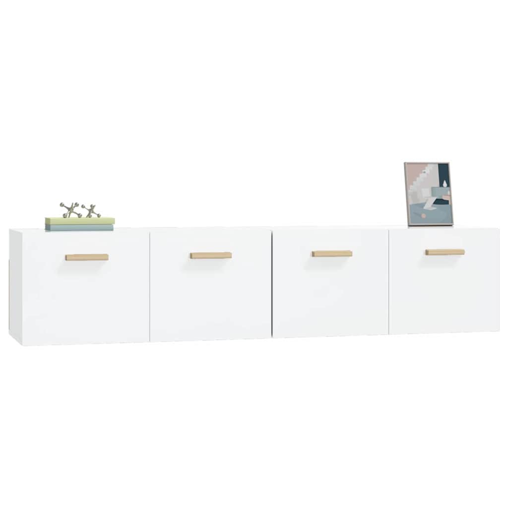 vidaXL Meubles hauts 2 pcs Blanc brillant 80x35x36,5 cm Aggloméré