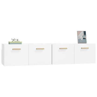 vidaXL Meubles hauts 2 pcs Blanc brillant 80x35x36,5 cm Aggloméré