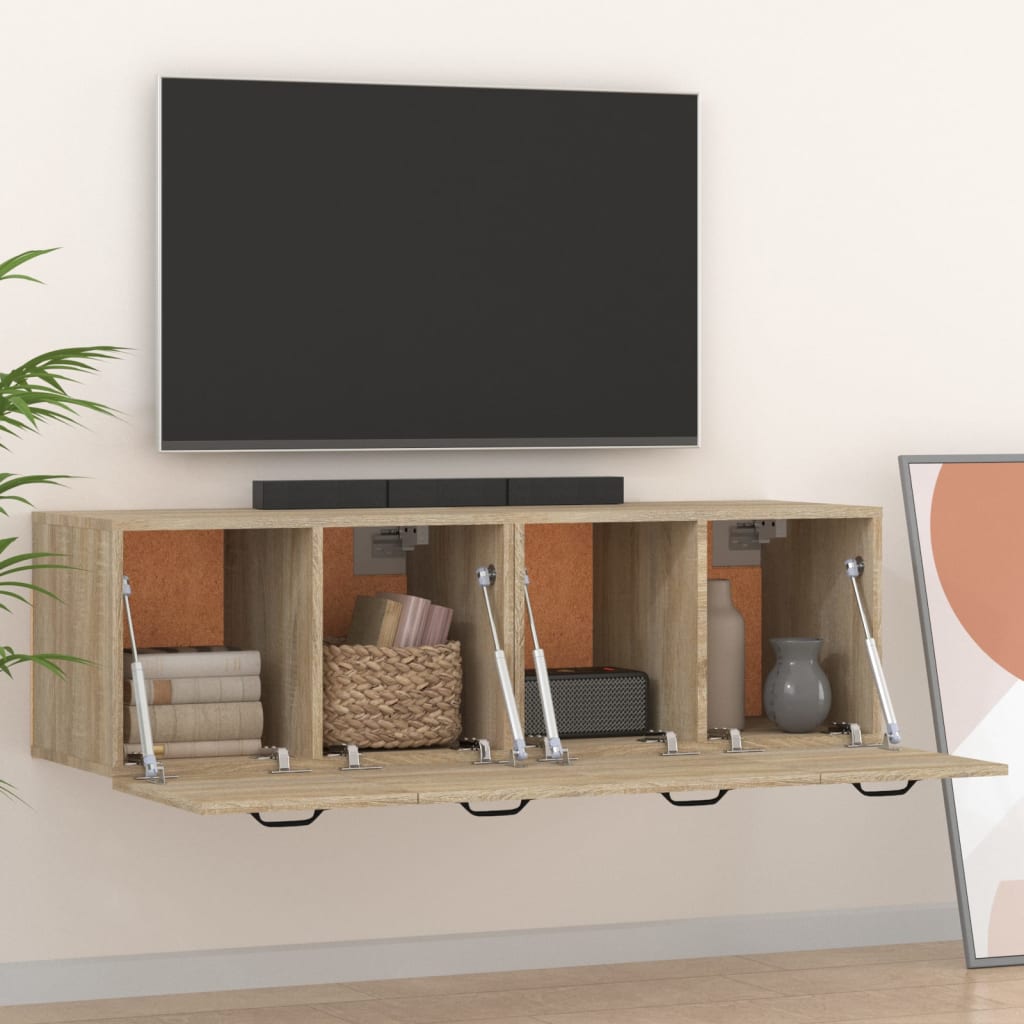 vidaXL Wandschränke 2 Stk. Sonoma-Eiche 80x35x36,5 cm Holzwerkstoff