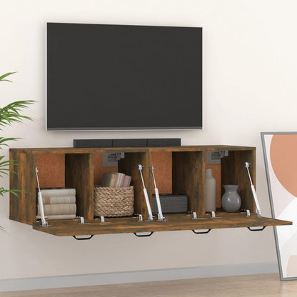 vidaXL Wandschränke 2 Stk. Räuchereiche 80x35x36,5 cm Holzwerkstoff