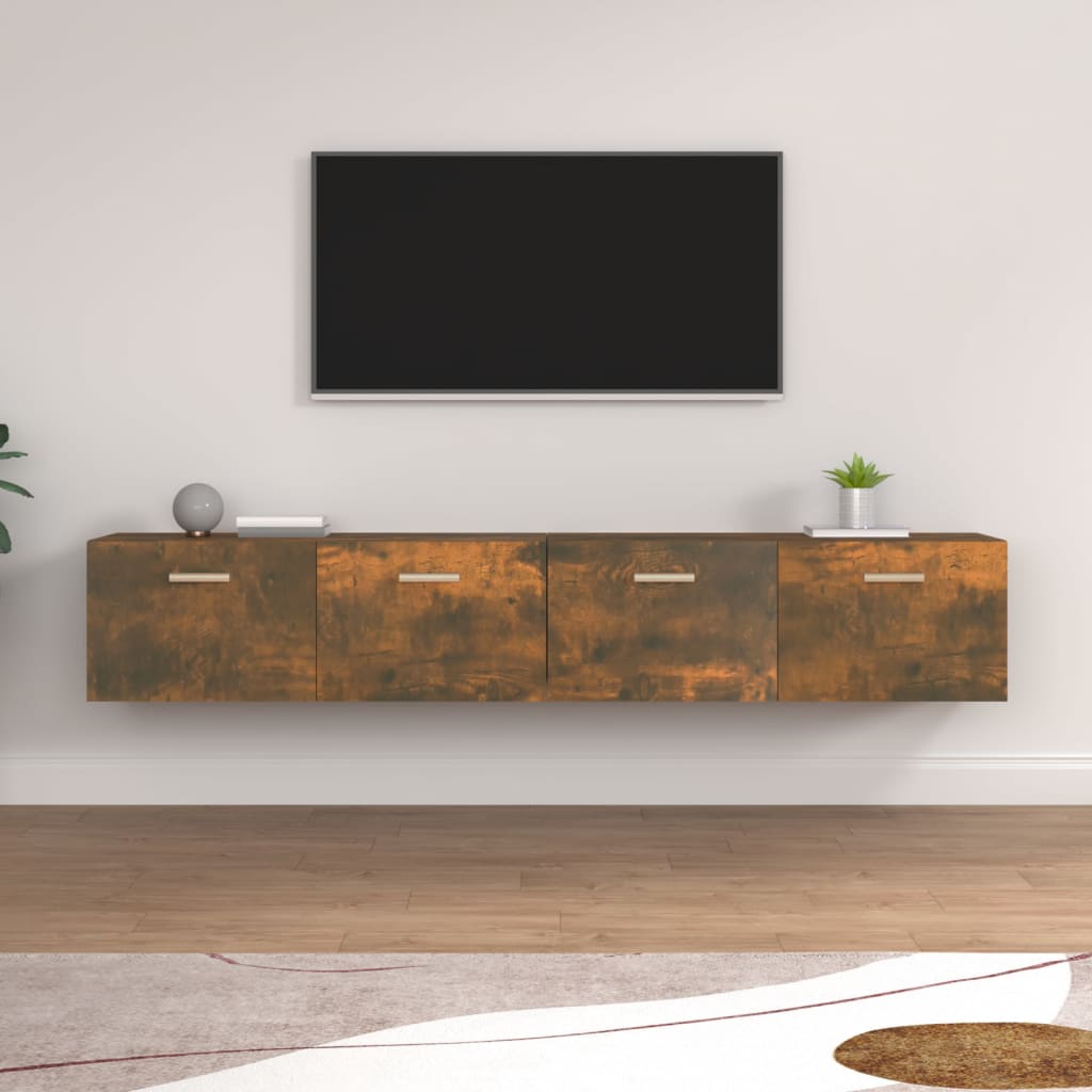 vidaXL Wandschränke 2 Stk. Räuchereiche 100x36,5x35 cm Holzwerkstoff