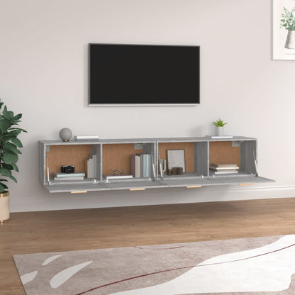 vidaXL Wandschränke 2 Stk. Grau Sonoma 100x36,5x35 cm Holzwerkstoff